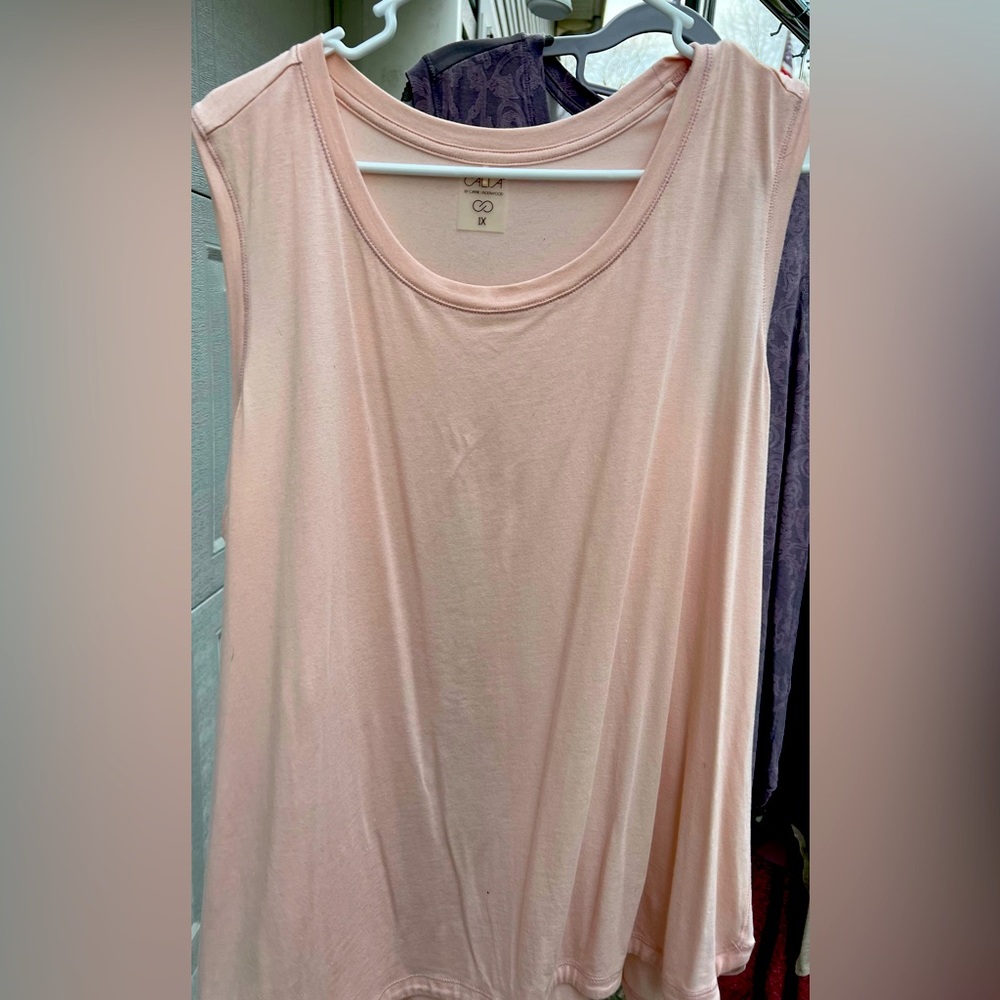 Calia by Carrie Underwood pink tank with sheer upper back